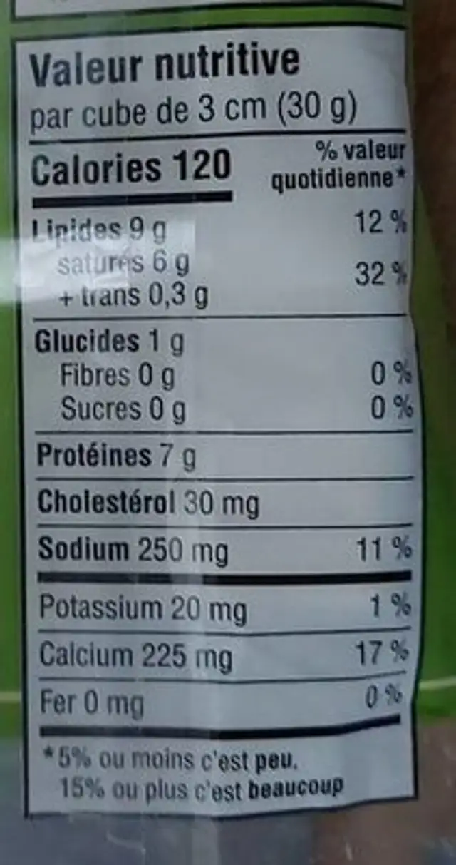 Armstrong nutrition facts table