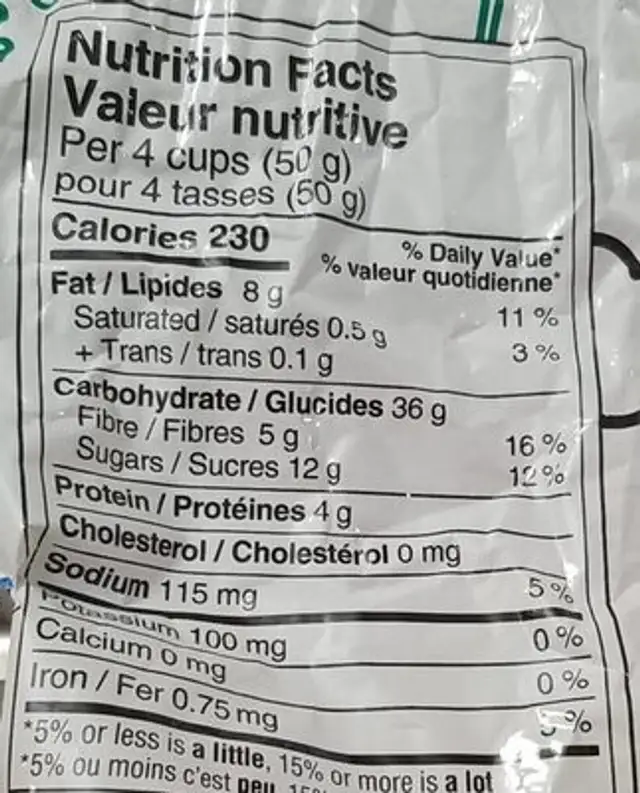 Scout popcorn sweet and salty nutrition facts table