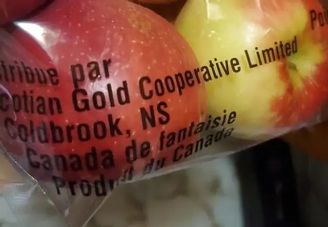 Apples Sweetango nutrition facts table