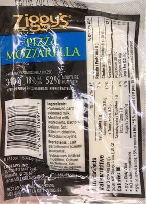 Pizza mozzarella front packaging