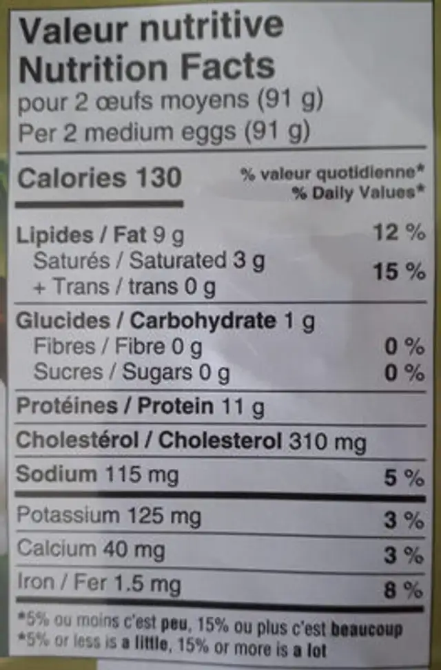 24 Oeufs moyens de poules en liberté nutrition facts table