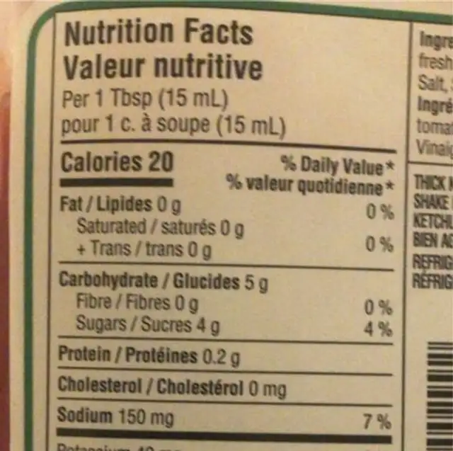 ciggyz nutrition facts table
