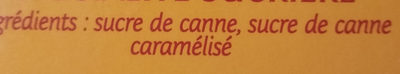 Morceaux De Sucre De Canne Pure ingredients label