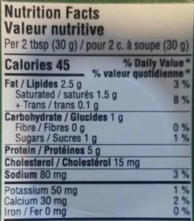 Fromage de chèvre à tartiner - Ail et herbes nutrition facts table