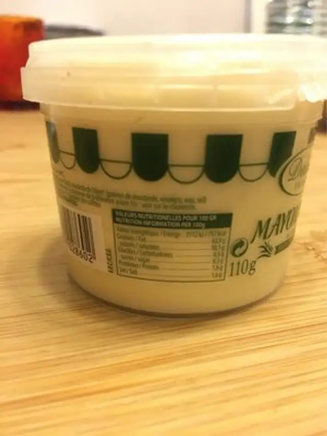 Mayonnaise nutrition facts table
