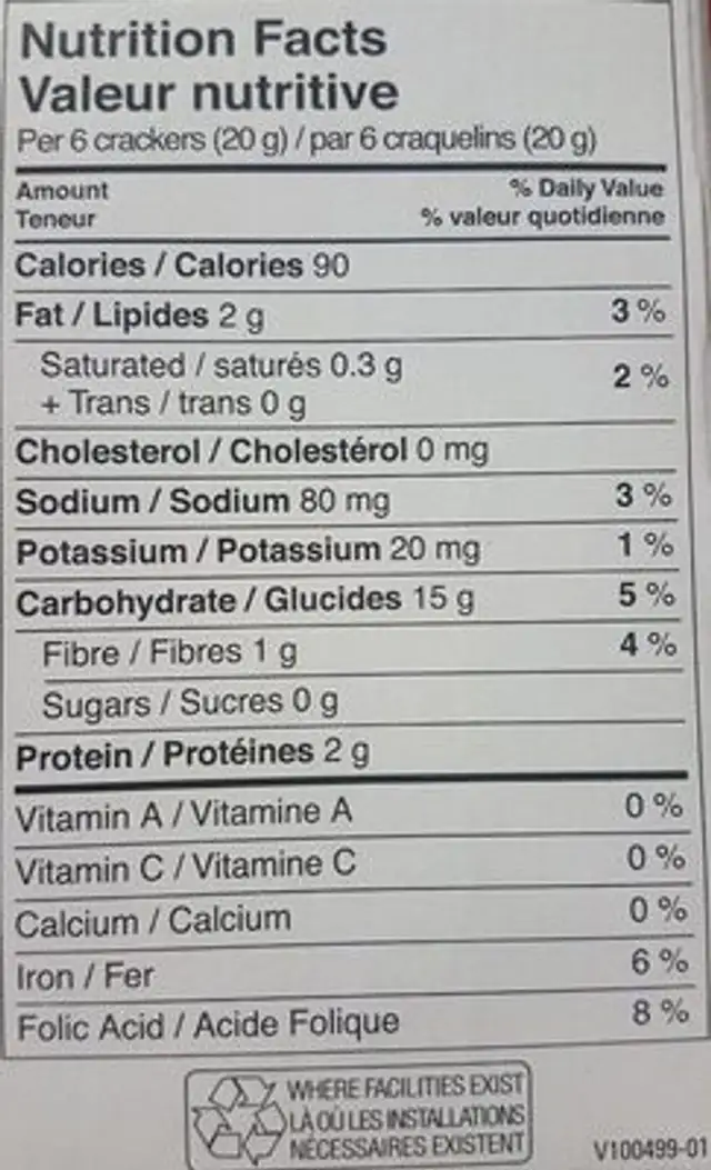 Unsalted tops soda crackers ingredients label