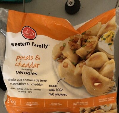 Potato and cheddar flavoured pierogies