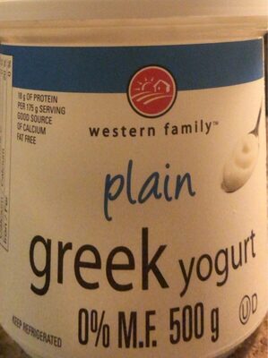 Plain greek yogurt front packaging