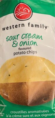 Sour cream and onion chips front packaging