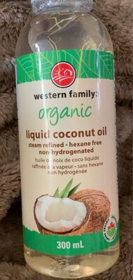 Liquid coconut oil front packaging
