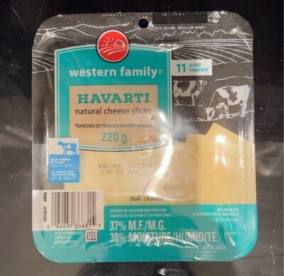 Havarti Cheese Slices front packaging