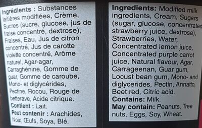 Strawberry Jubilee Ice Cream ingredients label