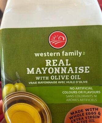 Real mayonnaise with olive oil front packaging