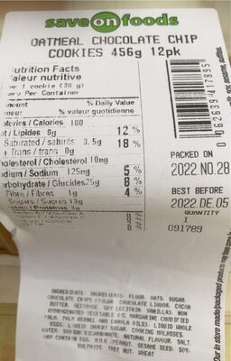 Oatmeal Chocolate chip cookies