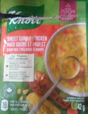 Sweet corn and chicken soup mix front packaging