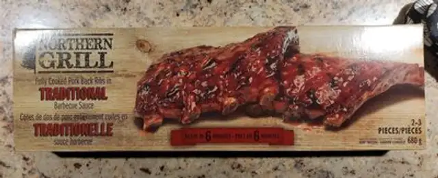 Côtes de dos de porc entièrement cuites