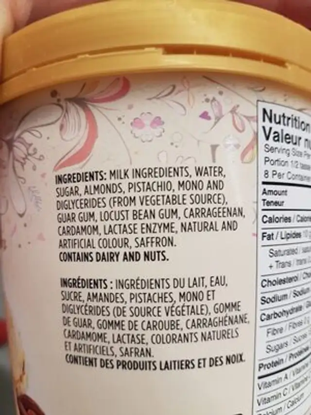 desilicious kulfi ingredients label