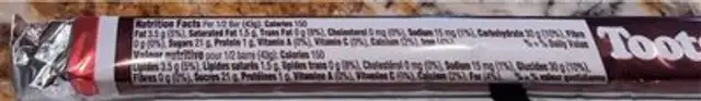Tootsie Roll nutrition facts table