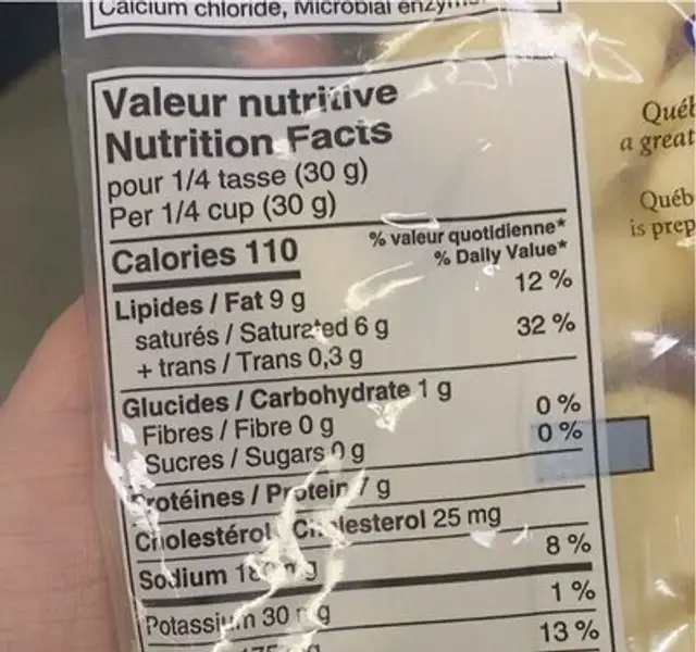 Le petit gaspesien nutrition facts table