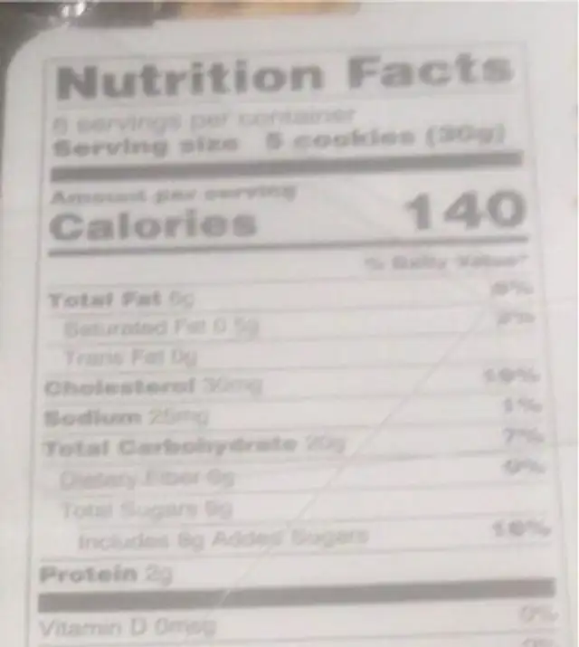 Lemon pizzelle nutrition facts table