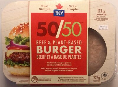 Beef and plant based burger