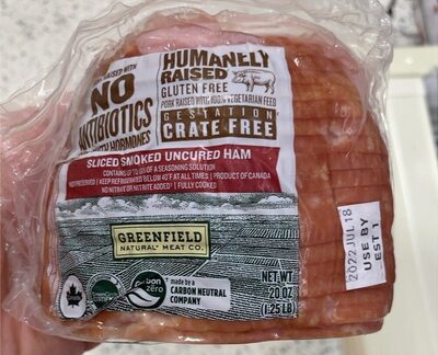 Sliced Uncured Smoked Ham front packaging