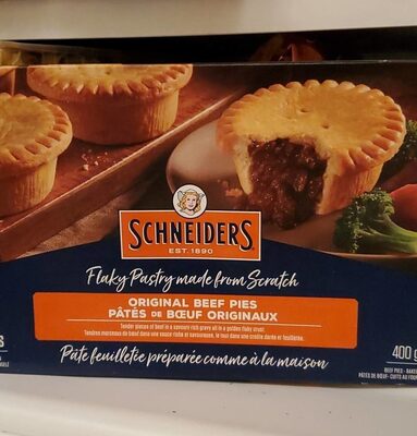 Original beef pies front packaging