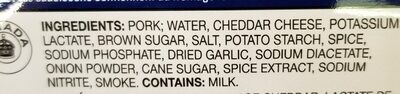 Cheese smokies ingredients label