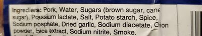 Smokies Original Recipe ingredients label