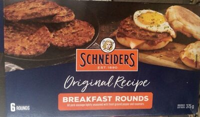 Breakfast sausage rounds, original. front packaging