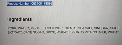 Breakfast sausage rounds, original. ingredients label