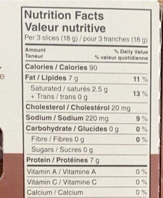 Ready Crisp Natural Bacon Fully Cooked nutrition facts table