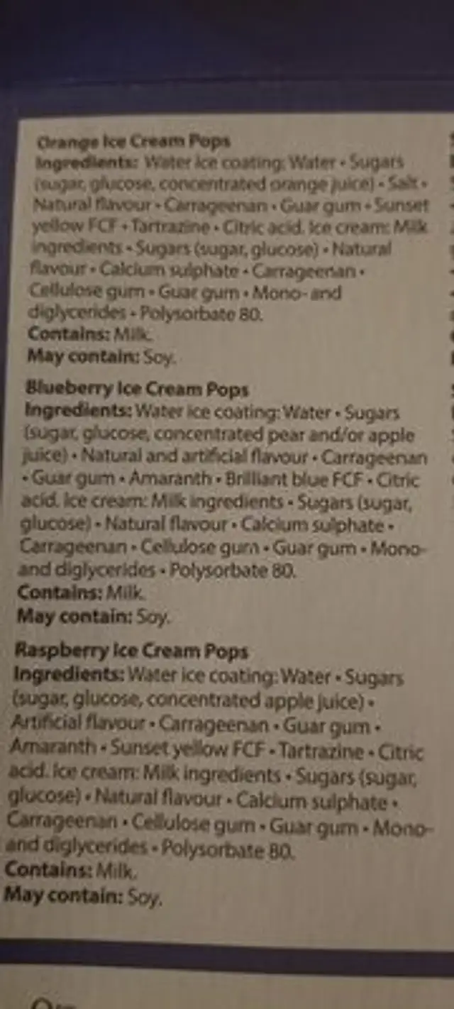 ice c ingredients label
