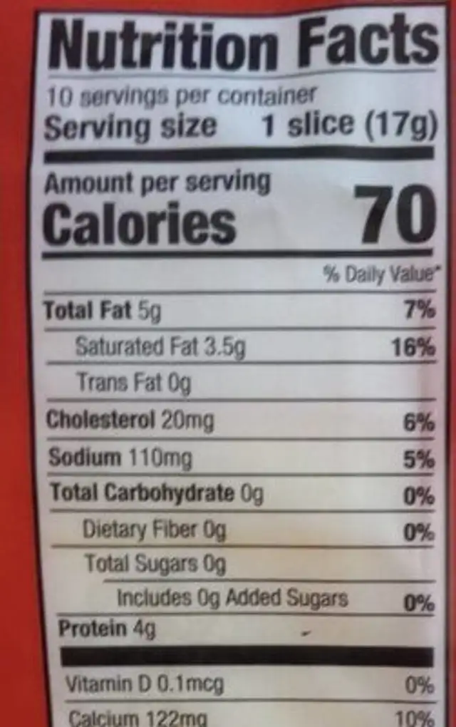 Queso muenster natural cheese nutrition facts table