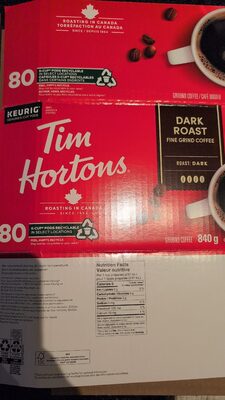 Tim Hortons Dark Roast K-Cup Pods front packaging
