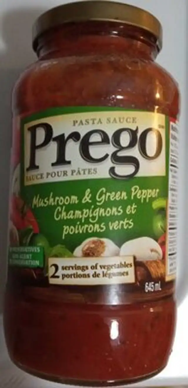 Sauce pour pâtes champignons et poivrons verts
