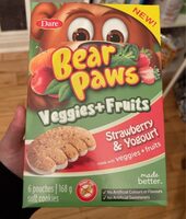 Bear Paws Veggies+Fruits Strawberry & Yogourt