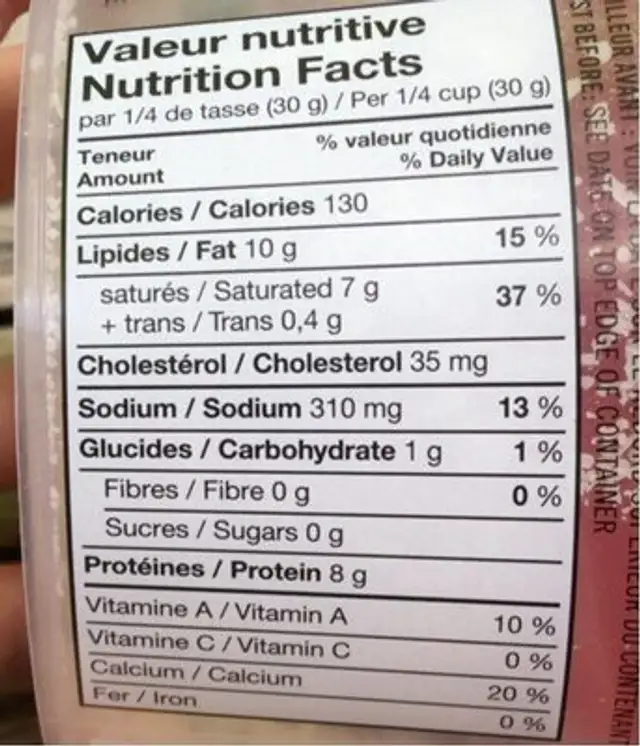 Parmesan râpé très fin nutrition facts table