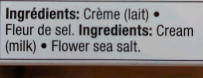 Beurre barraté fleur de sel ingredients label