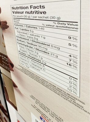 Praeventia nutrition facts table