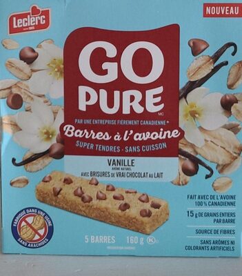 Go pure barre tendre vanille et brisures chocolat