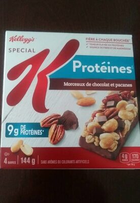 Protéines morceaux de chocolat et pacanes