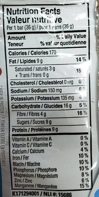 Proteines nutrition facts table