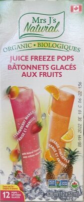 Organic Juice Pops – Strawberry Mango & Orange Pineapple