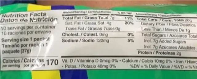 Shirley biscuits coconut/coco nutrition facts table