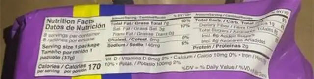 Shirley Chocolate Biscuit nutrition facts table