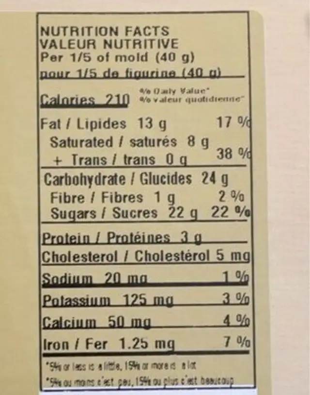 Chocolat au lait nutrition facts table