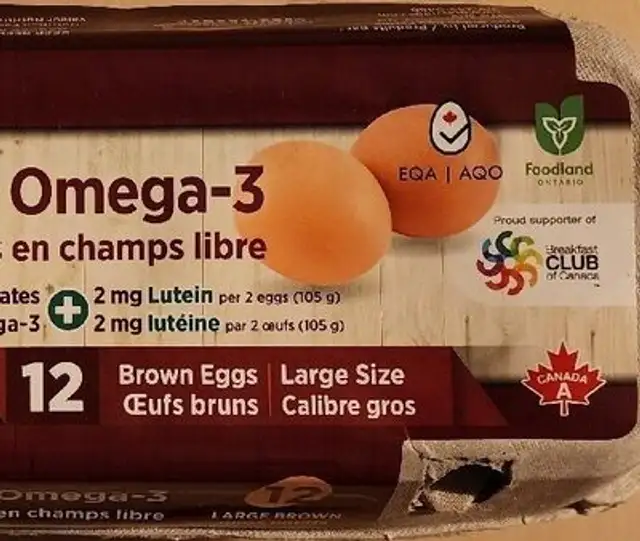 12 Large Free-Range Eggs ingredients label