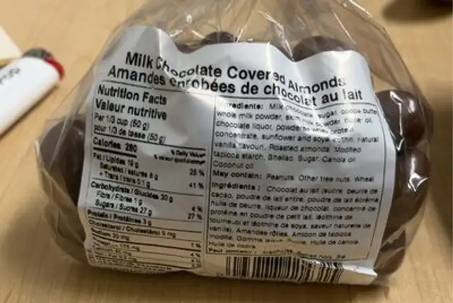 Milk chocolate covered almonds