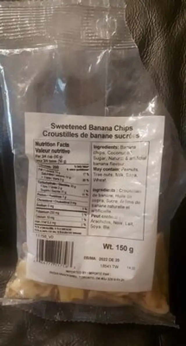 Sweetened banana chips
